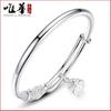 Pulsera de loto de temperamento coreano, pulsera de tubo redondo para mujer, pulsera de plata para mujer, pulsera de joyería chapada en plata, joyería al por mayor