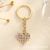 Accesorios de llavero colgante para mujer, con forma de corazón europeo y americano, hueco, totalmente incrustado con pedrería y perlas de imitación, Gorgeous