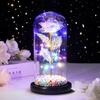 Flor eterna cubierta de vidrio color oro rosa LED emisor de luz 520 Día de San Valentín Día de la Mujer Regalos creativos Adornos transfronterizos