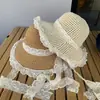 Nuevo Estilo de Verano 2026 Sombrero de Paja Francés para Mujer, Sombrero Transpirable de Encaje Calado para Protección Solar, Sombrero de Playa, Sombrero para el Sol