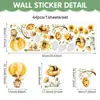 Pegatinas de Dibujos Animados para Jardín de Infancia Decoración de Pared para Habitación de Niños Pegatinas de Pared PVC Autoadhesivas Abejita Girasol de Primavera