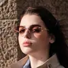 Ps33293 Gafas de Sol sin Marco para Hombres y Mujeres, Gafas de Sol de Metal, Gafas de Viaje de Moda, Gafas de Sol de Alta Gama