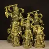 Figura de latón puro de Zhao Gongming Decoración del hogar Hogar Wu Cai Shen Estatua de Zhao Gongming Dios de la Riqueza de las Cinco Direcciones Regalo de Apertura