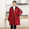 Nuevo Estilo Abrigo de Trabajo Impermeable y a Prueba de Aceite para Mujer, Ropa de Abrigo con Forro de Polar para el Trabajo, Cocina y Tareas Domésticas, Delantal