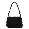 Bolso de Banquete para Mujer de Malla Rosa Nueva Moda Bolso de Axila Pequeño Fresco Simple Bolso de Hombro Bolso de Mano con Flores