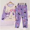 Pijamas de niña, primavera y otoño, jersey de cuello redondo con dibujos animados, ropa de casa de manga larga, traje para niños y niñas, ropa de casa