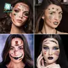 Pegatinas de Tatuaje Impermeables de Halloween, Pegatinas de Rostro de Muerte para Mascarada, Pegatinas de Tatuaje al por Mayor para Suministro Transfronterizo