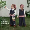 [Estilo Pequeño Chanel] Conjunto de Falda de Punto Roja para Niñas para Primavera y Otoño, Elegante Conjunto Nuevo de Primavera para Niños Mayores y Bebés
