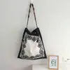 Bufanda de Seda Francesa Estampado de Arte Doble Cara Bolso Tote Gran Capacidad Bolso de Viaje Bolso de Hombro con Cuentas para Axila Bolso de Mano para Mujeres