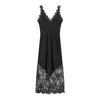 Comércio Exterior Transfronteiriço Verão 2026 Estilo Europeu e Americano Moda Casual Vestido Slim Fit com Decoração de Renda Cílios, Toque de Luxo