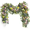 Ratan Artificial Artificial Ventas Directas de Fábrica Planta de Eucalipto Verde Hoja de Eucalipto Enredadera Decoración para el Hogar Enredadera de Flores Falsas