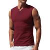 Comercio Exterior Transfronterizo En Stock Chaleco de Verano para Hombre Talla Grande Europea y Americana Chaleco de Botones con Cuello Henley Malla para Hombre Top de Secado Rápido