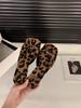 Nicho Leopard Print Chinelos de Salto Alto Sapatos Femininos Moda Exterior 2025 Novo Verão Elegante Estilo Francês Sandálias Pequenas