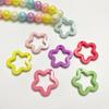 Acrílico de color de 30 mm con agujero estrella de cinco puntas verano Diversión para niños colgante llavero material colgante accesorios de joyería diy