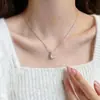 Collar de Perlas de Plata de Ley S925 de Alta Gama para Mujer 2026 Nuevo Estilo Coreano Colgante Moda Simple Trébol Cadena para Clavícula