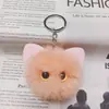 Pingente Fofo de Pelúcia Imitação de Pelo de Vison Cabeça de Gatinho Chaveiro Desenho Animado Criativo Pingente para Carro Mochila Presente Venda por Atacado
