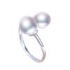 Anel de Pérola Entrelaçada Abertura Versátil Anel de Água Doce Anel Feminino Cobre Branco Banhado a Ouro Atacado Cravejado Exquisito