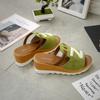 Sandalias de verano 2019 para mujer, con plataforma y cuña, de tacón alto y suela gruesa.