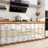 Cortina protectora para alacena de cocina estilo americano, cortina de puerta impermeable y a prueba de humo, riel deslizante sin perforaciones, organizador de artículos diversos, zapatero, cortina para cubrir fealdad