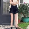 Shorts de Mezclilla de Cintura Alta con Dobladillo Enrollado para Mujer Verano 2023 Nuevos Pantalones Casuales de Pierna Ancha Holgados Adelgazantes Estilo Retro Hot Girl Modernos