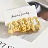 Traje de 3 pares de pendientes de aro dorados de venta caliente europeos y americanos, aros gruesos en forma de C, pendientes de hilo con colgantes, venta al por mayor