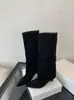 2026 Nuevas Botas Altas de Moda Meilade con Punta Fina y Tacón de Gatito para Mujer, Cubierta Ancha para Pantorrilla de Gamuza, Defectos, Estilizadas, Botas de Moda, Invierno