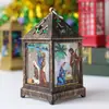 Adorno de luz de vela LED navideña, luz de noche de vela, portavelas, decoración de espejo, vela electrónica brillante para árbol de Navidad