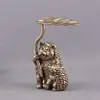 Figura Creativa de Erizo Vintage de Latón Puro Escultura Pequeña de Erizo de Cobre Artesanía Adorno de Decoración de Escritorio de Oficina