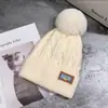 Chapéu de Inverno Feminino com Forro de Fleece, Gorro de Tricô Quente com Pom-Pom, Estilo Coreano Moderno Versátil Aumentado à Prova de Frio