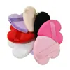 Esponja de terciopelo ultrasuave en forma de corazón para polvos sueltos, esponja de terciopelo suave redonda con flock para polvos fijadores, no absorbe el polvo, esponja para polvos