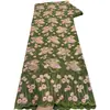 Tela de Poliéster-Algodón Floral Bordada Africana Simple, Accesorios de Encaje para Vestidos de Banquete y Vestidos de Gala