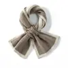 Bufanda Corta de Cachemir 100% Puro para Mujer, Protector de Cuello Cálido, Combinación de Colores, Moda de Punto Simple, Bufanda Pequeña Calada