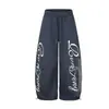 Magic Bear Novo Americano Leve Retrô Cruz Strass Calça Esportiva Solta Street Dance Foice Perna Larga Calça Casual