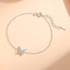 Pulsera de Mariposa Pequeña de Plata S925 con Diamante Flash Estilo Coreano Lujo Ligero Animal Pequeño Zircón con Incrustaciones de Diamantes Completos Joyería de Mano al Por Mayor Invierno