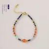 Serie Cultural y Creativa de DunhuangPulsera de Cuentas de Lapislázuli y Ágata Roja del Sur Anillo Original Nuevo Estilo Chino Juego de Anillos Decoración para Mujer