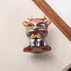 Transmisión en Vivo de Nuevos Productos Hecho a Mano DIY Ciervo Chapado en Cobre Oro Real de 18K Cadena para Teléfono Móvil Joyería de Cuentas Joyería con Colgante de Ciervo Material para Joyería