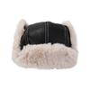 Sombrero Lei Feng para Niños Invierno Cálido Cuero PU Sombrero Esponjoso Noreste Exterior A Prueba de Frío Sombrero de Aviador Sombrero con Protección para las Orejas Hombres