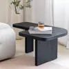 Mesa de Centro Preta em Estilo Wabi-Sabi, Combinação Irregular para Uso Doméstico, Mesa de Chá com Combinação de Formato Irregular para Sala de Estar, Mesa de Centro com Combinação de Borboleta