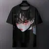 Camiseta de Manga Corta con Cuello Redondo para Hombre de Comercio Exterior Más Vendida Nueva en Amazon Estampado Digital Japonés Creativo de Anime