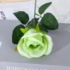 Rosa Individual Simulada Decoración de Mesa para Sala de Estar Flor Simulada Flor Falsa Flor de Seda Adornos de Plástico Arreglo Floral Personalización de Flores Secas