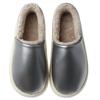 Pantuflas de Algodón para Baño de Mujer Eva Impermeables Suela Gruesa Cálidas y Usables Talón de Bolsa Zapatos de Algodón Antideslizantes Color Puro Cómodas para el Hogar