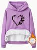 Comercio electrónico transfronterizo otoño e invierno amor mariposa estampado chalecos con capucha otoño e invierno tendencia Joker camisas de manga larga para mujer en stock al por mayor