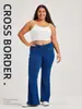 Calça Jeans Wide Leg de Cintura Alta, Novo Estilo Europeu e Americano, para Mulheres, Solta, Emagrecimento, Levanta Bumbum, Alta Elasticidade, Fitness Casual