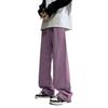 Jeans Roxo Largo para Primavera e Verão para Homens e Mulheres, Solto Lavado Americano Fino High Street Perna Reta Emagrecedor Calças
