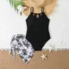 Traje de baño de una pieza de Amazon para niños mayores, Traje de baño para mujer con tirantes y diseño hueco, Conjunto de dos piezas de secado rápido y protección solar, Adecuado para vacaciones en la playa