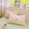 Funda de almohada de gasa de doble capa suave de algodón puro estilo ins de dibujos animados Juego de dos fundas de almohada nuevas individuales de algodón puro