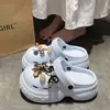 Nuevos zuecos de verano EVA con plataforma para mujer, creativos, elegantes, transpirables, ligeros, resistentes al desgaste, zapatillas de punta cerrada