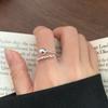 Anillo sencillo de plata 925, anillo que no se decolora, diseño de nicho, sensación de estilo ins, joyería simple, anillo de plata esterlina de alta gama, venta al por mayor para mujeres