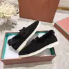 Versão Original de Alta Qualidade Lp2025 Outono e Inverno Estilo Casal Sapatos Slip-On Mocassins Gorro Sapatos Camurça Grossa Lã para Heattech