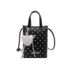 Bolso de Lunares Bolso de Hombro de Moda Versión Coreana Estilo Bosque Nicho Lazo Popular Bolso para Mujer Mini Bolso Portátil para Teléfono